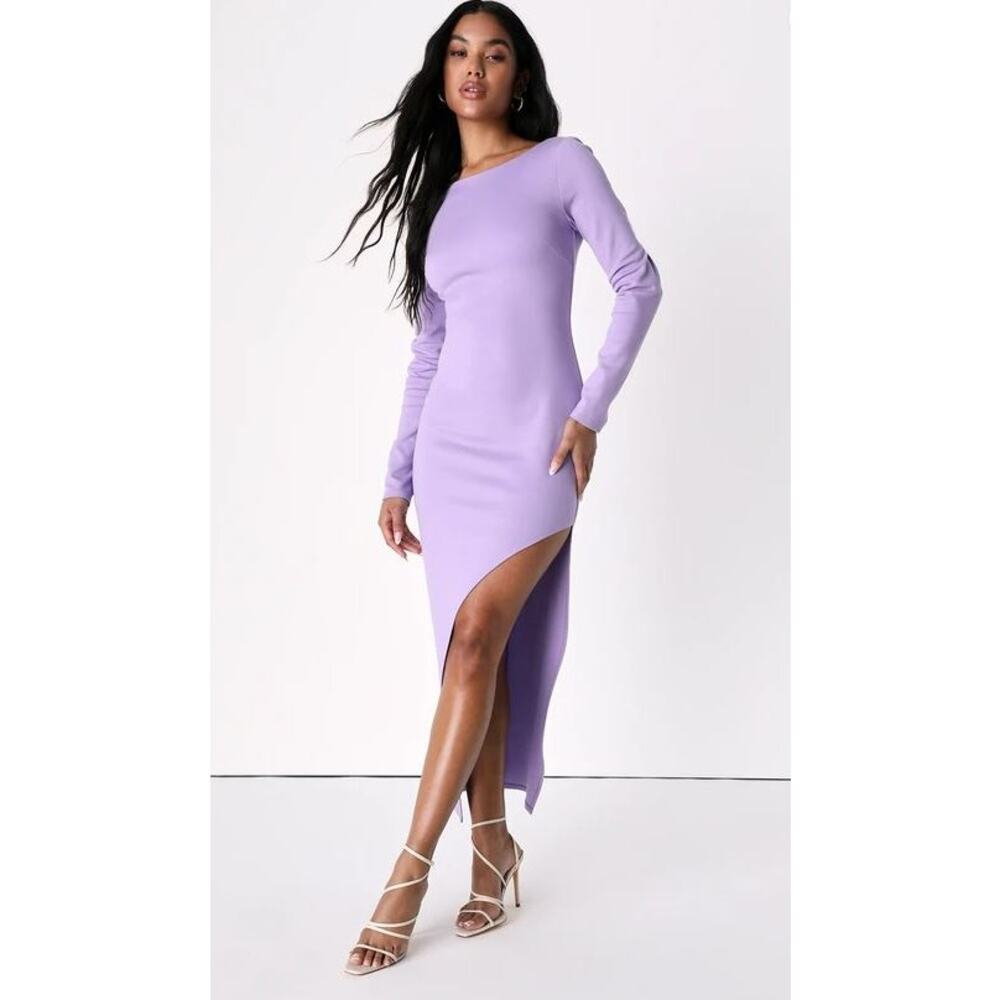 Lulus Dreaming About You Lilac Long Sleeve Maxi Dress Sz small‎